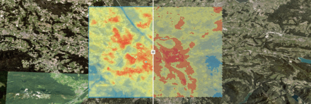 Satellitenbild zeigt Wärmverteilung einer Region